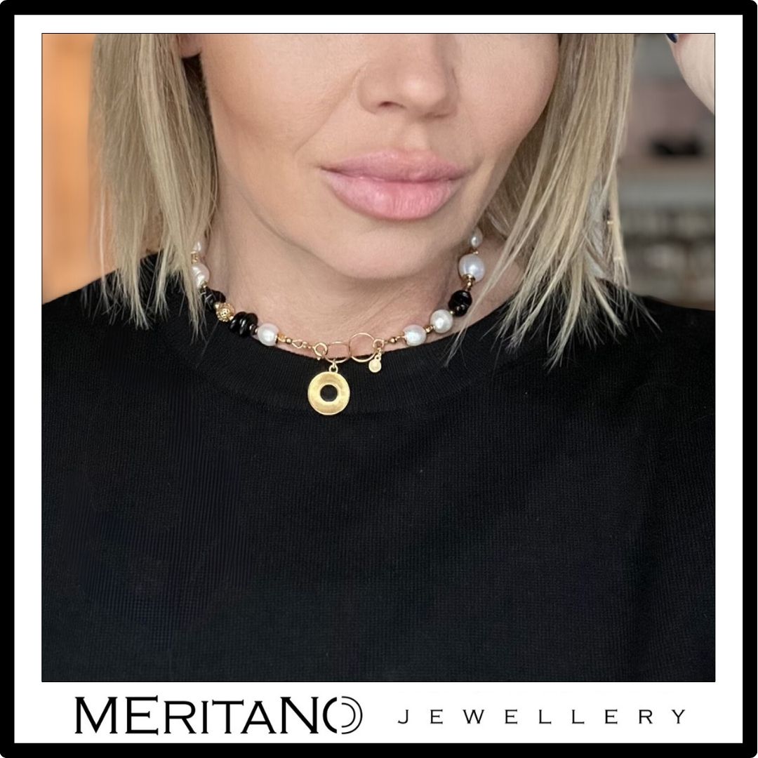 choker z perłami naturalnymi