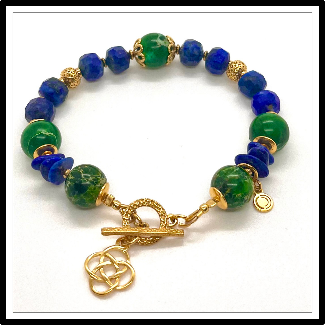 Bransoletka lapis lazuli i jaspis