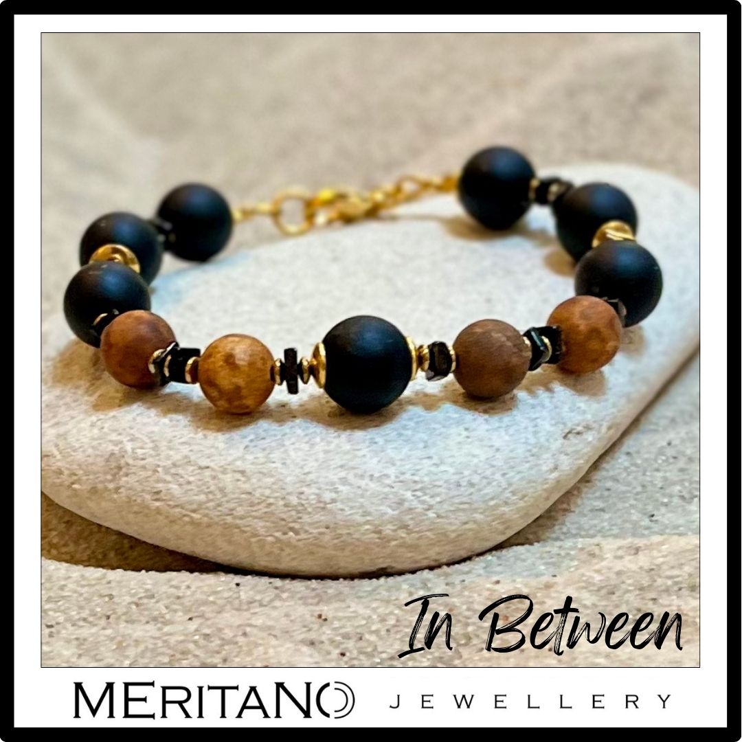 bransoletka unisex in between z agatem i spinelem
