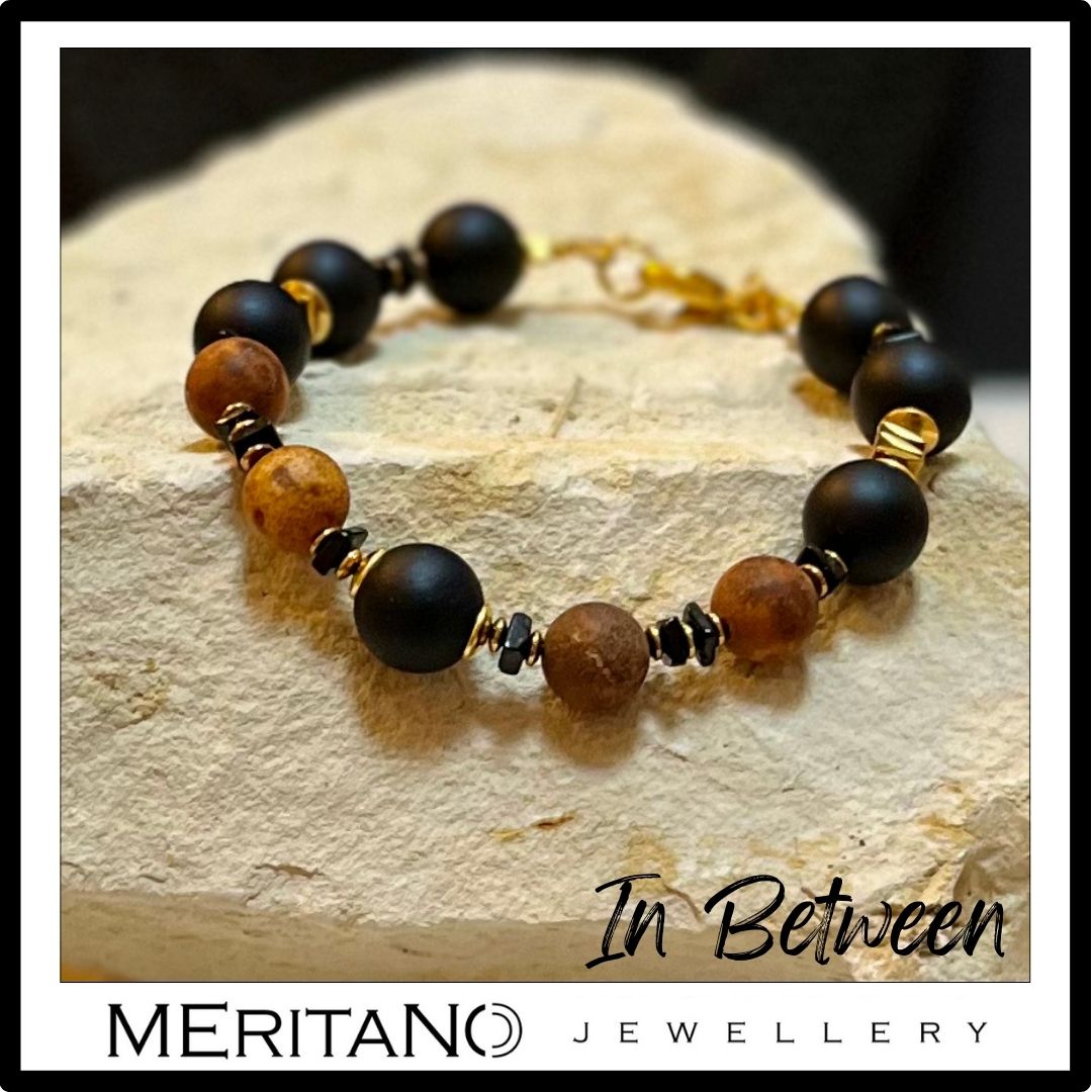 bransoletka unisex in between z agatem i spinelem