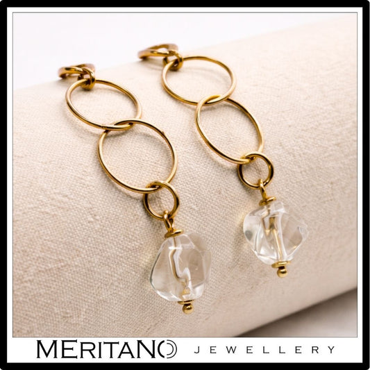 Długie kolczyki z kryształem górskim Długie kolczyki z kryształem górskim