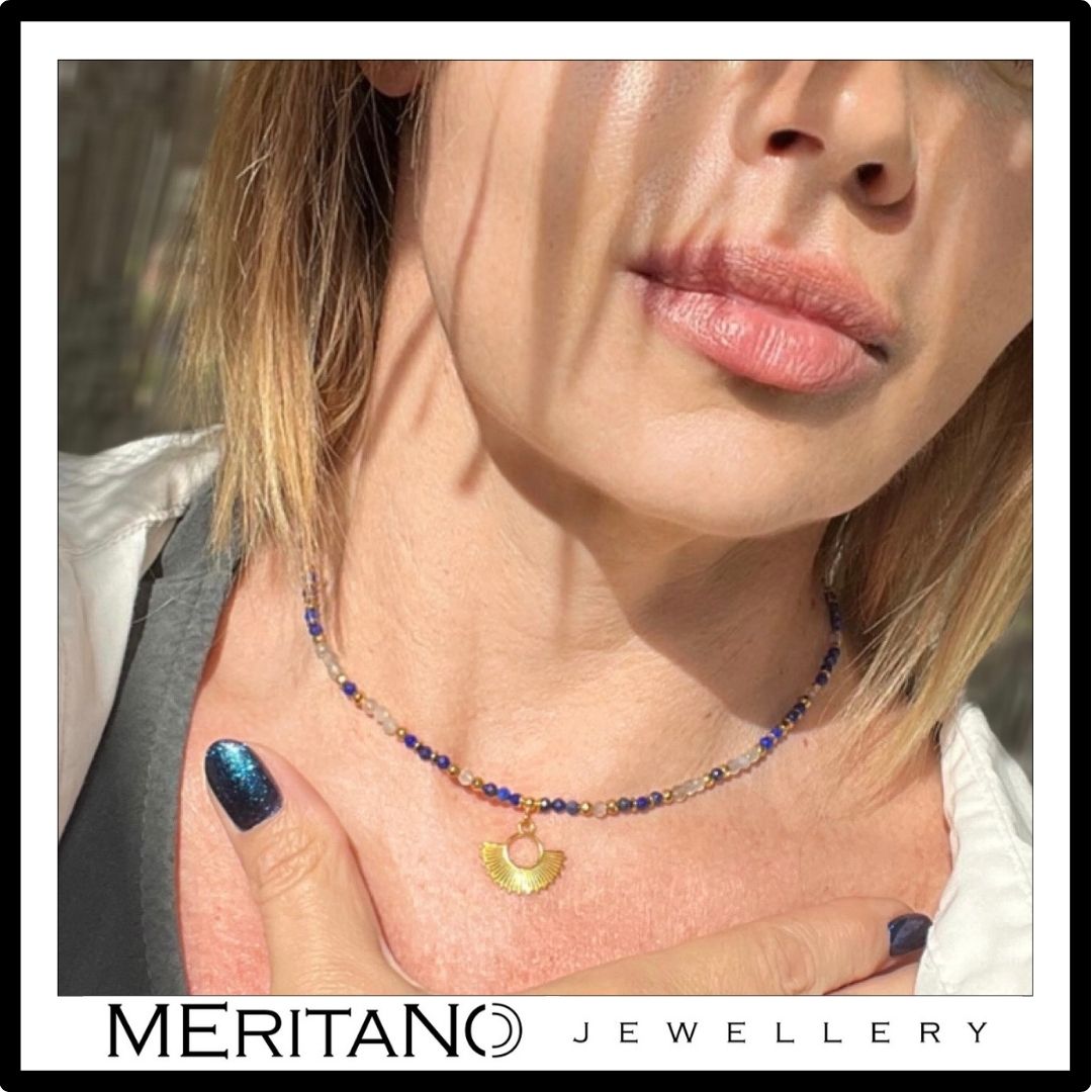 naszyjnik słońce z lapis lazuli i labradorytem