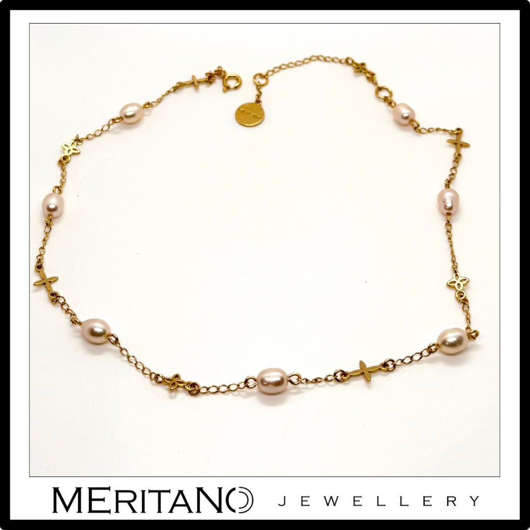 Choker z perłami na łańcuszku