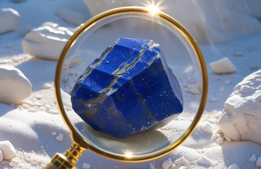Lapis lazuli oglądany przez lupę – symbol mądrości i spokoju