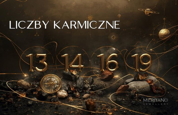 Liczby karmiczne na ciemnym tle z kamieniami