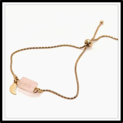Różowy kwarc bransoletka na łańcuszku
