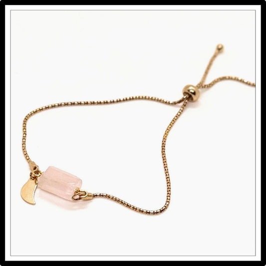 Różowy kwarc bransoletka na łańcuszku