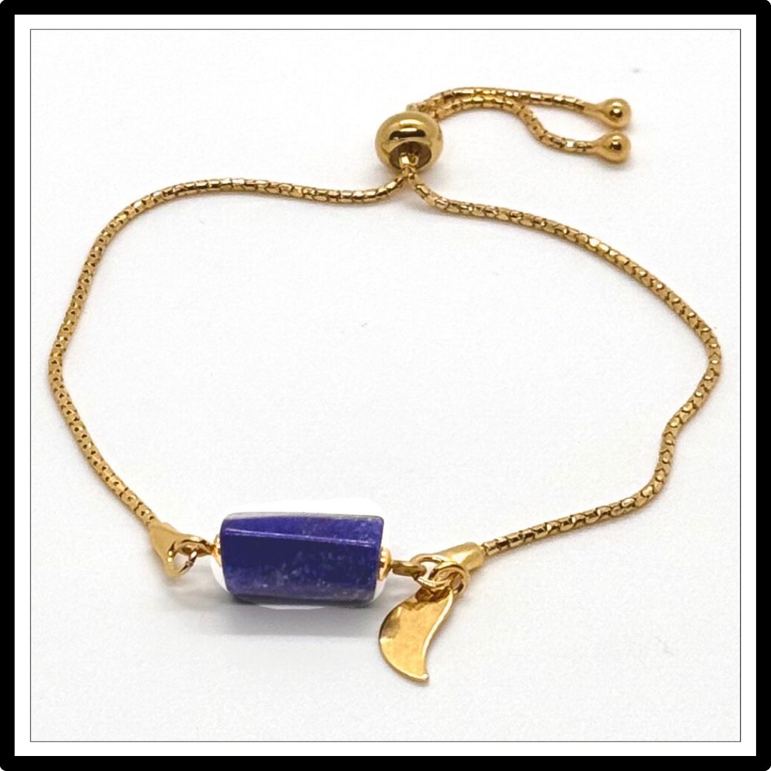 Bransoletka łańcuszkowa z lapis lazuli