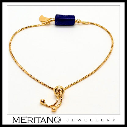 Bransoletka łańcuszkowa z lapis lazuli - widok z góry