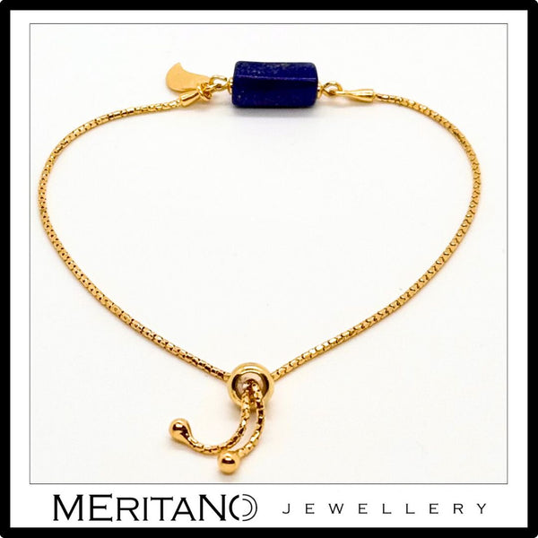 Bransoletka łańcuszkowa z lapis lazuli - widok z góry