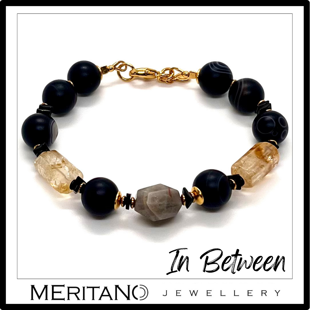 bransoletka unisex in between z agatem i cytrynem