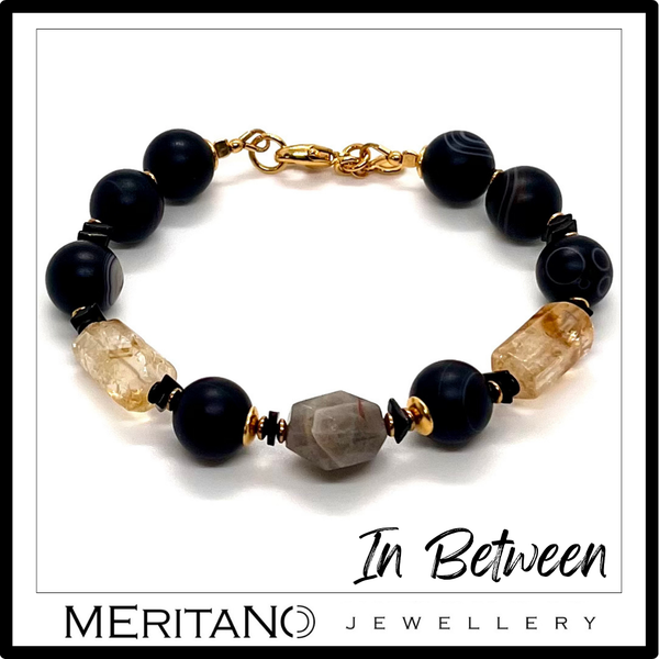 bransoletka unisex in between z agatem i cytrynem
