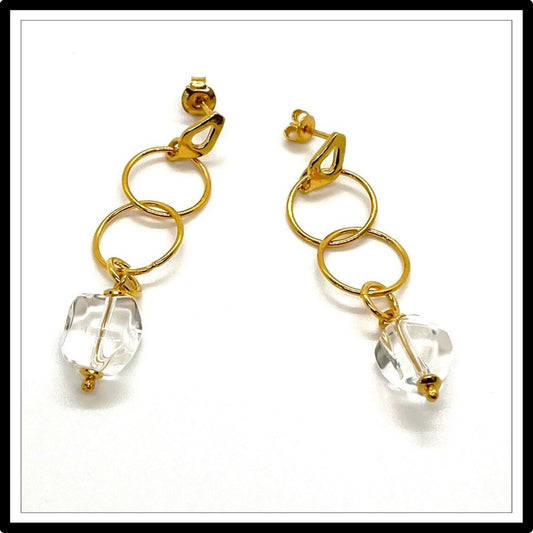 Długie kolczyki z kryształem górskim Długie kolczyki z kryształem górskim