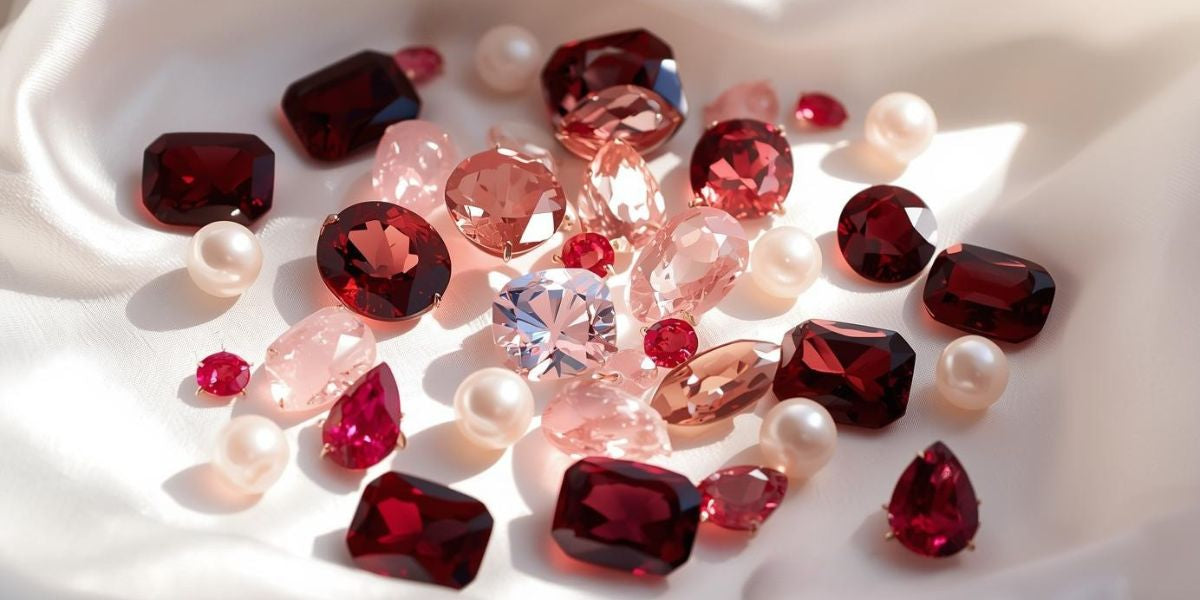 Granat, rubin morganit, kwarc różowy i perły uznawane za kamienie miłości