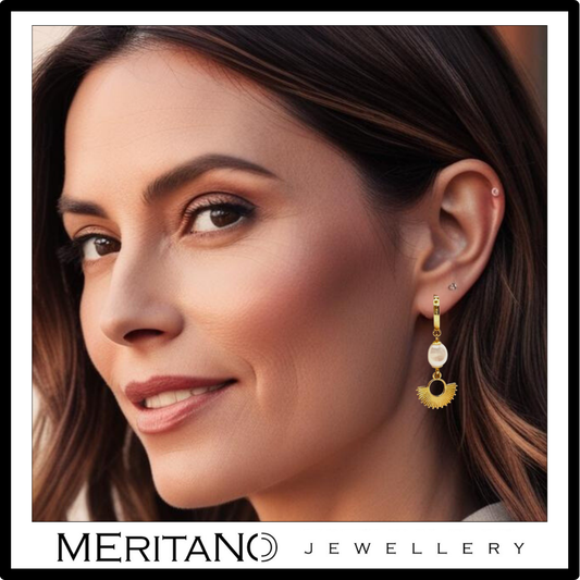 kolczyki złote perła an uchu kolczyki złote perła an uchu