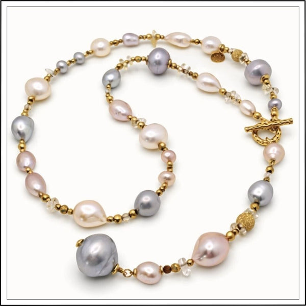 Naszyjnik z pereł barokowych z cytrynem | Jak ze snu N°0168